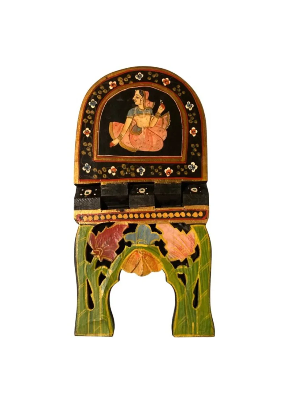 Hand Painted Vintage Mughal Book Or Bible Stand